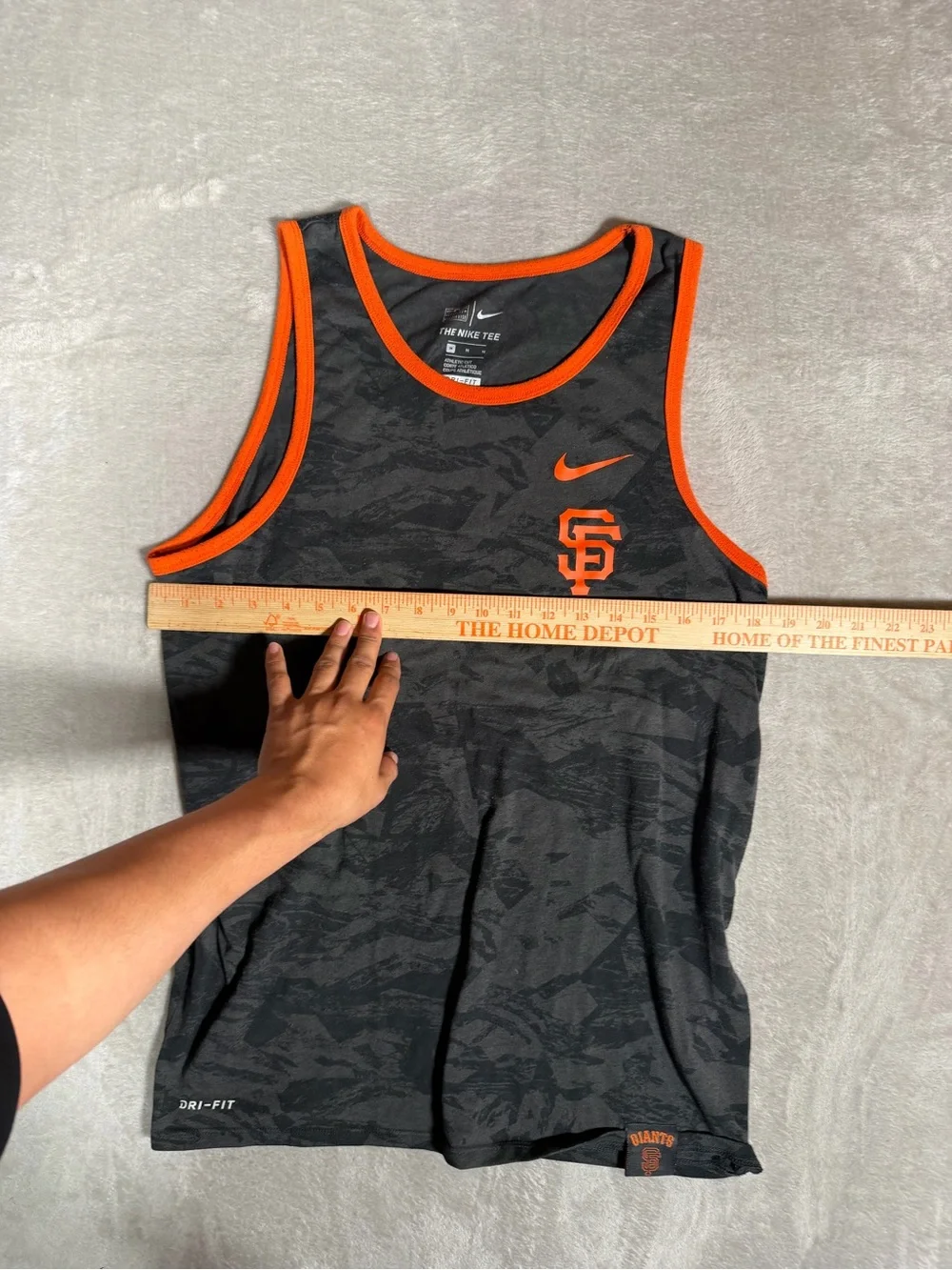 Nike Black Camo Tank with Bright Orange Trim